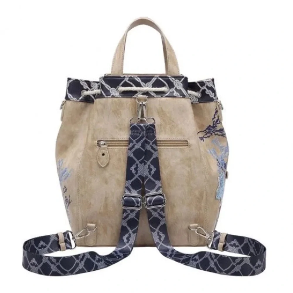 Beige Nautical Backpack with Rope Accents - Picture 2 of 12